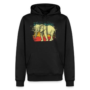 elephant - Men’s Premium Organic Hoodie - black - Front - Nico (187cm)