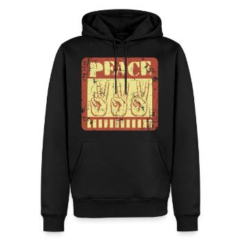 Peace Frieden Hippie Festival - Sweat à capuche Premium bio Homme - noir - Devant - Nico (187cm)