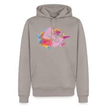 pasta - Men’s Premium Organic Hoodie - taupe - Front - Nico (187cm)