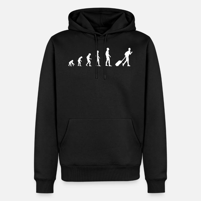 Reisender – Evolution - Männer Premium Bio Hoodie - Schwarz