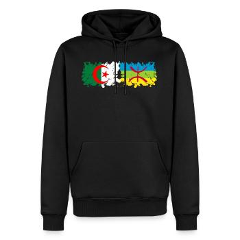 Algérie Kabylie - Sweat à capuche Premium bio Homme - noir - Devant - Nico (187cm)