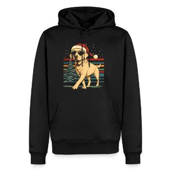 Noël au Labrador - Sweat à capuche Premium bio Homme - noir - Devant - Nico (187cm)