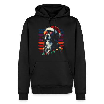 Cool Border Collie Noël - Sweat à capuche Premium bio Homme - noir - Devant - Nico (187cm)