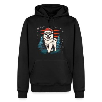 Cool Samoyède de Noël - Sweat à capuche Premium bio Homme - noir - Devant - Nico (187cm)
