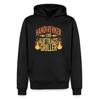 Handwerker und Auftragsgriller - Männer Premium Bio Hoodie - Schwarz - Vorne - Nico (187cm)