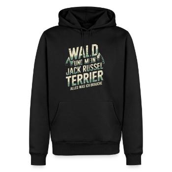 Wald und mein Jack Russel Terrier - Männer Premium Bio Hoodie - Schwarz - Vorne - Nico (187cm)