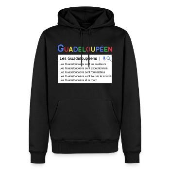 Guadeloupéens Cadeau Guadeloupe - Sweat à capuche Premium bio Homme - noir - Devant - Nico (187cm)