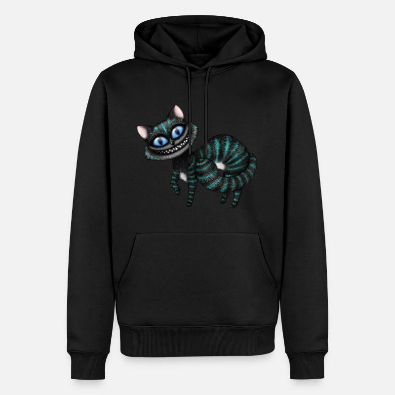 Blaue Cheshire Katze - Männer Premium Bio Hoodie - Schwarz