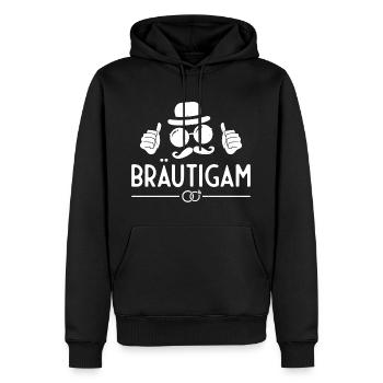 JGA 2022 Bräutigam Gesicht - Männer Premium Bio Hoodie - Schwarz - Vorne - Nico (187cm)