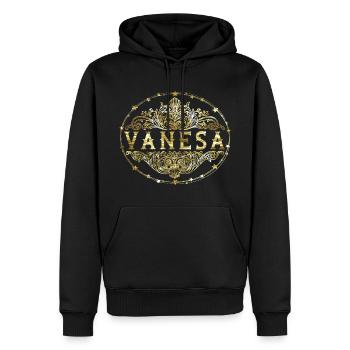 Vanesa - Sweat à capuche Premium bio Homme - noir - Devant - Nico (187cm)