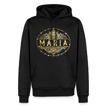 Maria - Sweat à capuche Premium bio Homme - noir - Devant - Nico (187cm)