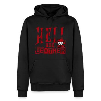 hell for leather - Men’s Premium Organic Hoodie - black - Front - Nico (187cm)