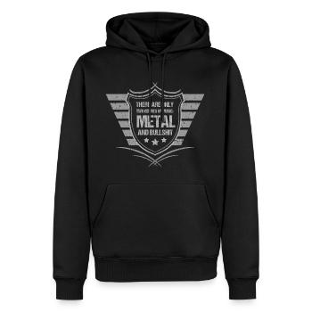 Deux genres de musique - Metal - Sweat à capuche Premium bio Homme - noir - Devant - Nico (187cm)
