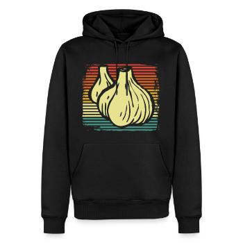 Ail - Sweat à capuche Premium bio Homme - noir - Devant - Nico (187cm)