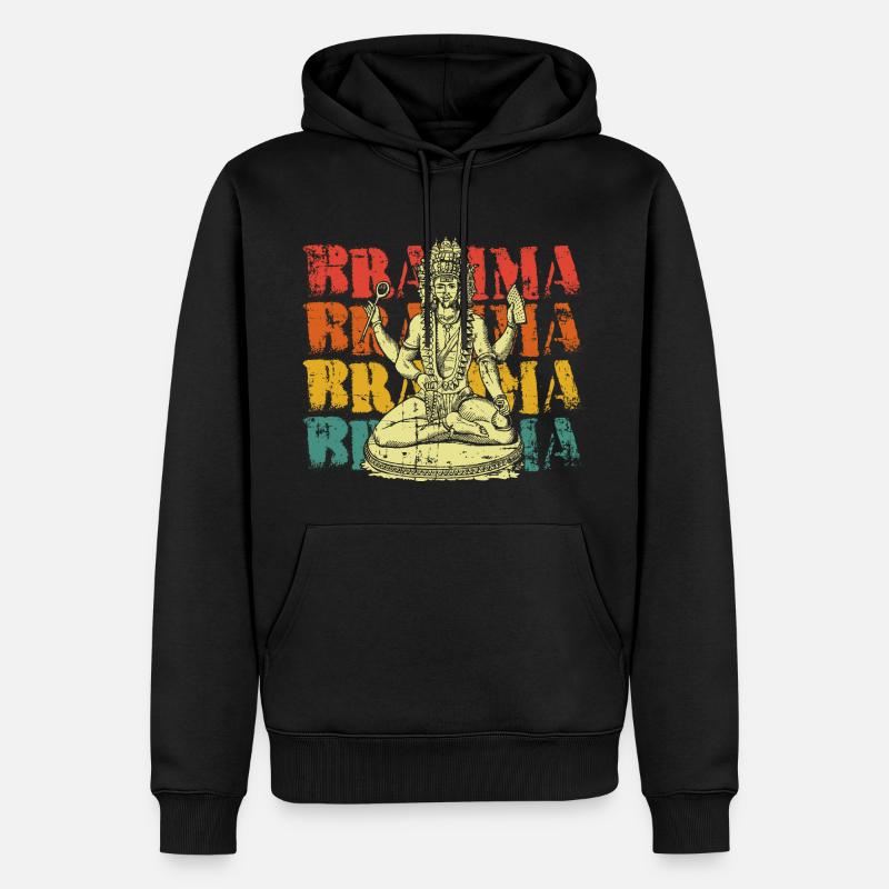 Brahma Hindouisme Inde - Sweat à capuche Premium bio Homme - noir