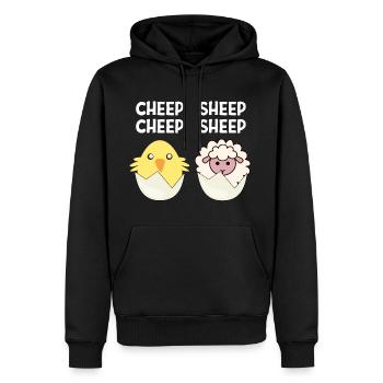 Cheep Sheep Chick Sheep Sheep Cadeau de Pâques - Sweat à capuche Premium bio Homme - noir - Devant - Nico (187cm)