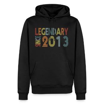 Légendaire depuis 2013 - Sweat à capuche Premium bio Homme - noir - Devant - Nico (187cm)