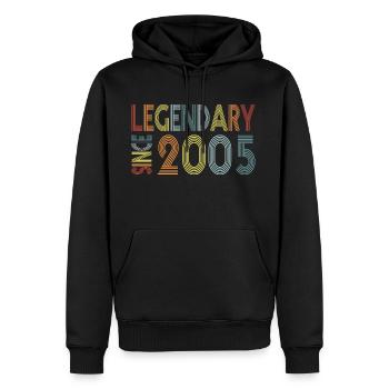 Légendaire depuis 2005 - Sweat à capuche Premium bio Homme - noir - Devant - Nico (187cm)
