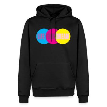 Motivation Life Quote - Men’s Premium Organic Hoodie - black - Front - Nico (187cm)