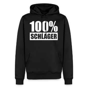 Schlager Farbe ist anpassbar - Männer Premium Bio Hoodie - Schwarz - Vorne - Nico (187cm)