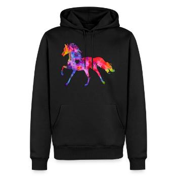 Pferd mit Herz - Männer Premium Bio Hoodie - Schwarz - Vorne - Nico (187cm)