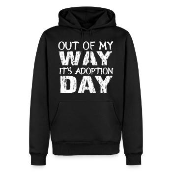 Out Of My Way, it's Adoption Day - Männer Premium Bio Hoodie - Schwarz - Vorne - Nico (187cm)