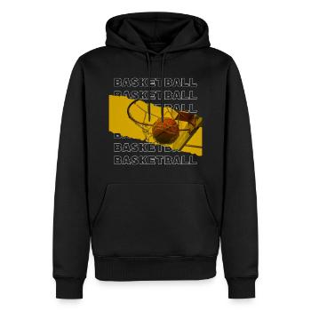 Basketteur Basketteur Basketteur Dunking Sport Player - Sweat à capuche Premium bio Homme - noir - Devant - Nico (187cm)