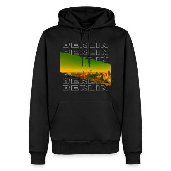 Berlin Deutschland Stadt Skyline Heimat Liebe - Männer Premium Bio Hoodie - Schwarz - Vorne - Nico (187cm)