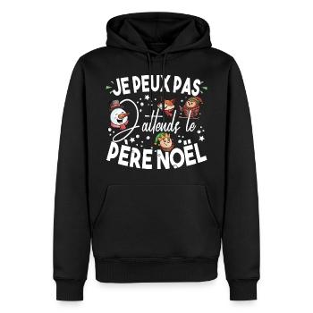 Père Noël Je Peux Pas Christmas Bébé Enfant - Sweat à capuche Premium bio Homme - noir - Devant - Nico (187cm)