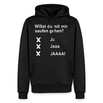 Saufen Party Mallorca Malle Geschenk Geschenkidee - Männer Premium Bio Hoodie - Schwarz - Vorne - Nico (187cm)