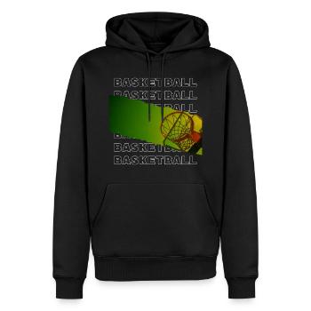 Basketteur Basketteur Basket Dunking Sport Vintage - Sweat à capuche Premium bio Homme - noir - Devant - Nico (187cm)