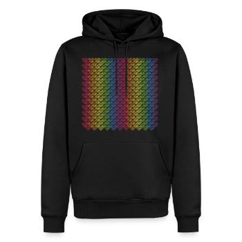 Pride Herzen Regenbogenfahne Regenbogen - Männer Premium Bio Hoodie - Schwarz - Vorne - Nico (187cm)