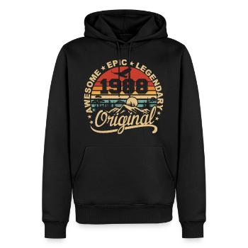 Original 1988 Cadeau Anniversaire 1988 Rétro 1988 - Sweat à capuche Premium bio Homme - noir - Devant - Nico (187cm)