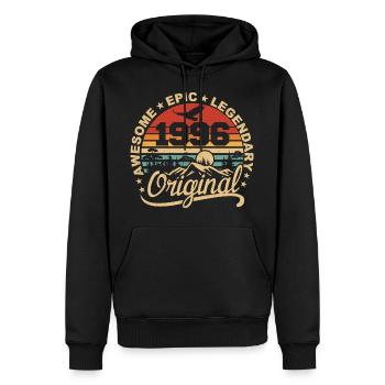 Original 1996 Cadeau Anniversaire 1996 Rétro 1996 - Sweat à capuche Premium bio Homme - noir - Devant - Nico (187cm)
