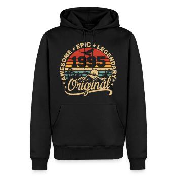 Original 1995 Geburtstagsgeschenk 1995 Retro 1995 - Männer Premium Bio Hoodie - Schwarz - Vorne - Nico (187cm)