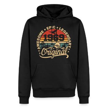 Original 1969 Geburtstagsgeschenk 1969 Retro 1969 - Männer Premium Bio Hoodie - Schwarz - Vorne - Nico (187cm)