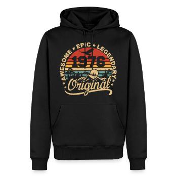 Original 1976 Retro 1976 Geburtstagsgeschenk 1976 - Männer Premium Bio Hoodie - Schwarz - Vorne - Nico (187cm)