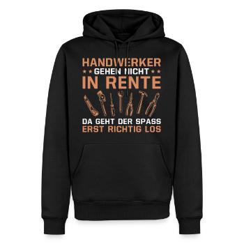 Handwerker in Rente Heimwerker Ruhestand - Männer Premium Bio Hoodie - Schwarz - Vorne - Nico (187cm)
