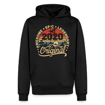 Original 2020 Retro 2020 Geburtstagsgeschenk 2020 - Männer Premium Bio Hoodie - Schwarz - Vorne - Nico (187cm)