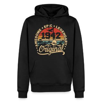 Original 1942 Geburtstagsgeschenk 1942 Retro 1942 - Männer Premium Bio Hoodie - Schwarz - Vorne - Nico (187cm)