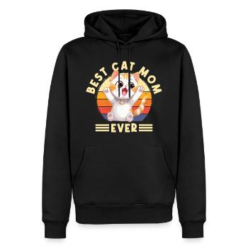 Chat Meilleur chat maman jamais Chat Maman Drôle Dicton - Sweat à capuche Premium bio Homme - noir - Devant - Nico (187cm)
