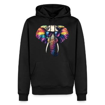 Lunettes de soleil éléphant - Sweat à capuche Premium bio Homme - noir - Devant - Nico (187cm)