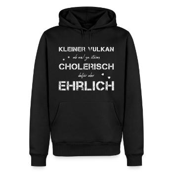 cholerisch ehrlich - Männer Premium Bio Hoodie - Schwarz - Vorne - Nico (187cm)