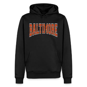 Baltimore - Sweat à capuche Premium bio Homme - noir - Devant - Nico (187cm)