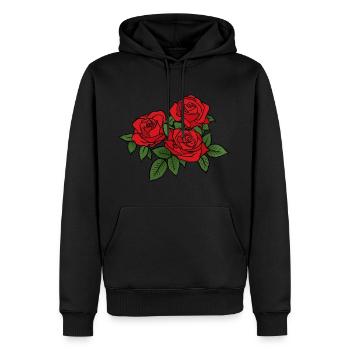 Rote Rosen - Männer Premium Bio Hoodie - Schwarz - Vorne - Nico (187cm)
