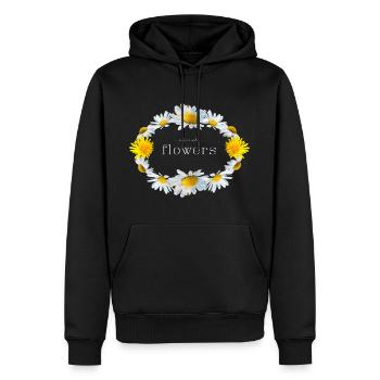 Flowers - Männer Premium Bio Hoodie - Schwarz - Vorne - Nico (187cm)