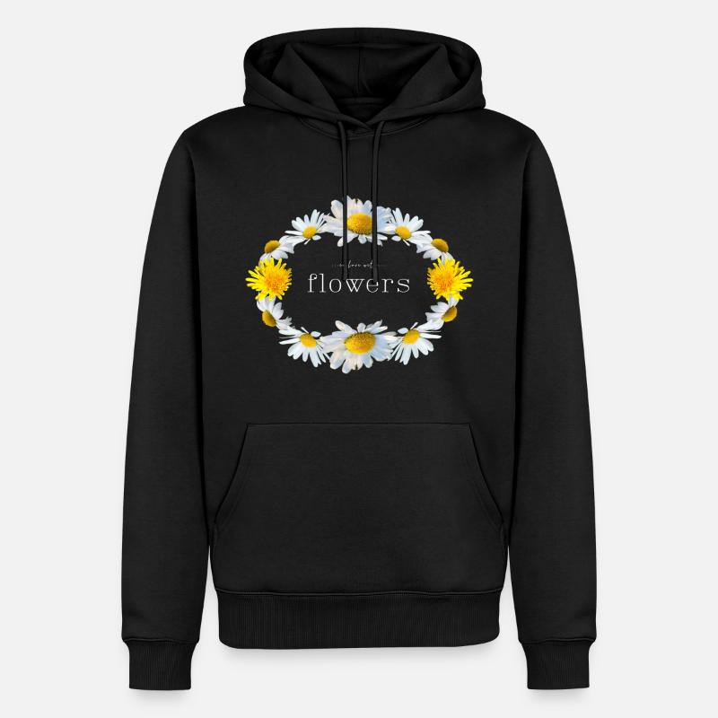 Fleur - Sweat à capuche Premium bio Homme - noir