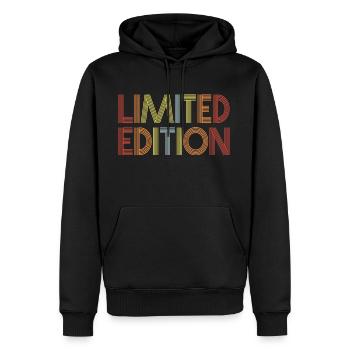 Édition limitée - Sweat à capuche Premium bio Homme - noir - Devant - Nico (187cm)