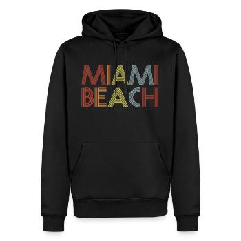 Miami Beach - Männer Premium Bio Hoodie - Schwarz - Vorne - Nico (187cm)