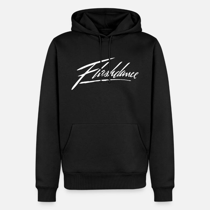 Flashdance Logo En Blanc - Sweat à capuche Premium bio Homme - noir